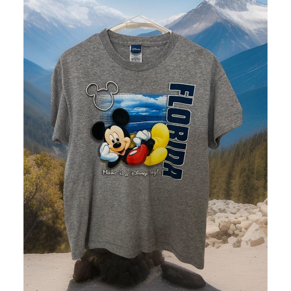 Vintage Disney Mickey Make It A Disney Day TShirt  BOY XL(18-20)‎ Knit In USA